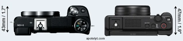 Compare NEX-6 versus ZV-1 II top