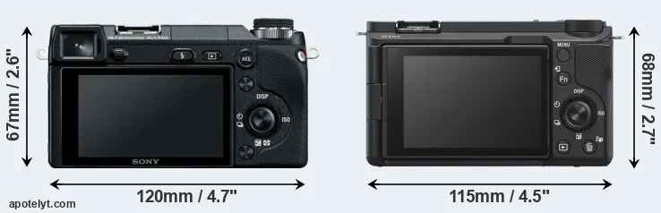 Comparison NEX-6 or ZV-E10 II rear