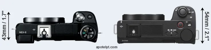 Compare NEX-6 versus ZV-E10 II top
