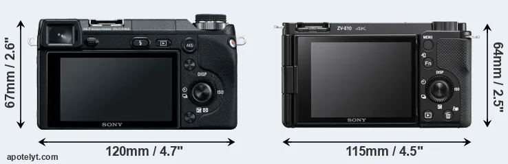 Comparison NEX-6 or ZV-E10 rear