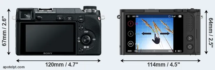 Comparison NEX-6 or M1 rear