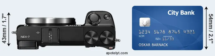 NEX-7 versus credit card top view