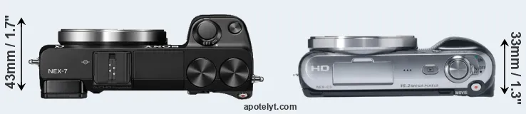 Compare NEX-7 versus NEX-C3 top