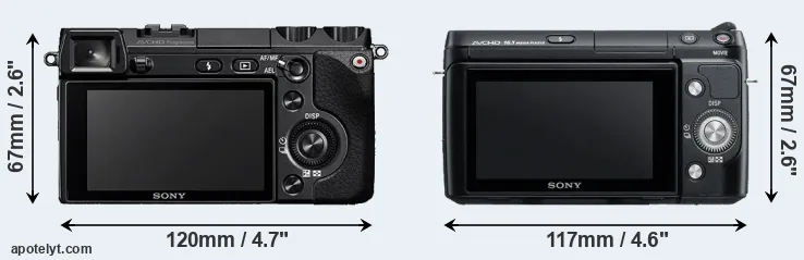 Comparison NEX-7 or NEX-F3 rear