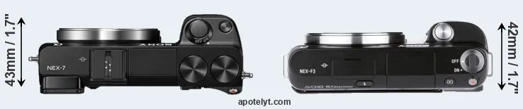 Compare NEX-7 versus NEX-F3 top
