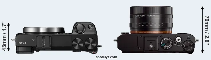 Compare NEX-7 versus RX1 top