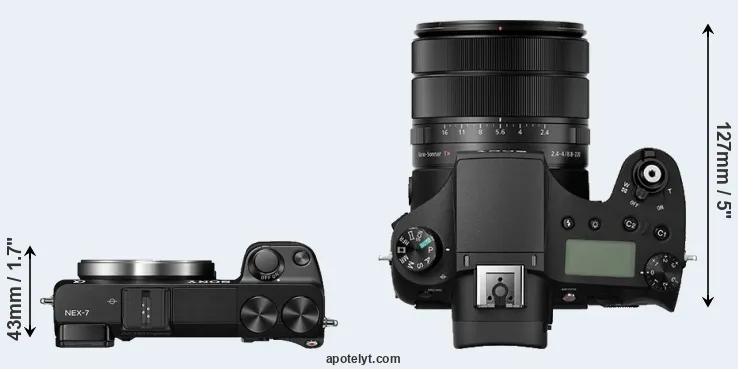 Compare NEX-7 versus RX10 III top