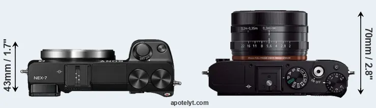 Compare NEX-7 versus RX1R top