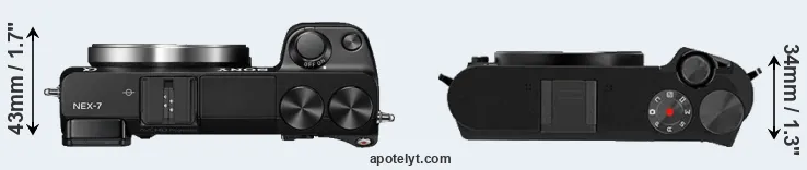 Compare NEX-7 versus M1 top