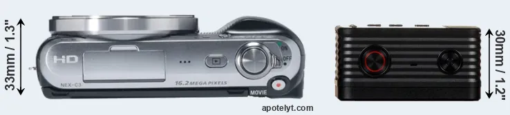 Compare NEX-C3 versus RX0 top