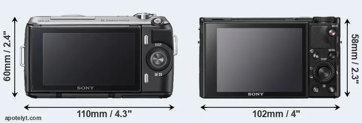 Comparison NEX-C3 or RX100 VII rear
