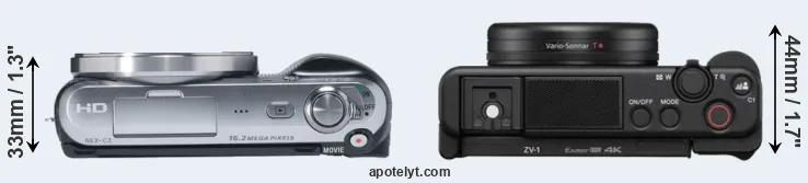 Compare NEX-C3 versus ZV-1 top