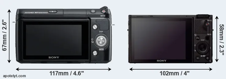 Comparison NEX-F3 or RX100 III rear