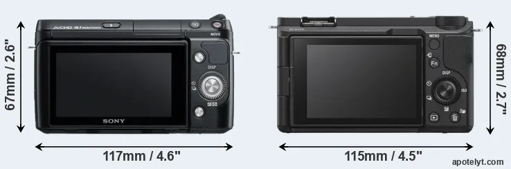 Comparison NEX-F3 or ZV-E10 II rear
