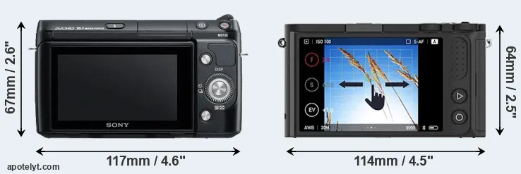Comparison NEX-F3 or M1 rear