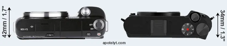 Compare NEX-F3 versus M1 top