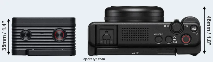 Compare RX0 II versus ZV-1F top