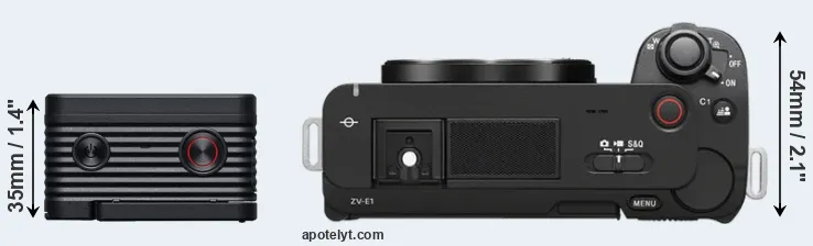 Compare RX0 II versus ZV-E1 top