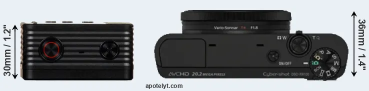Compare RX0 versus RX100 top