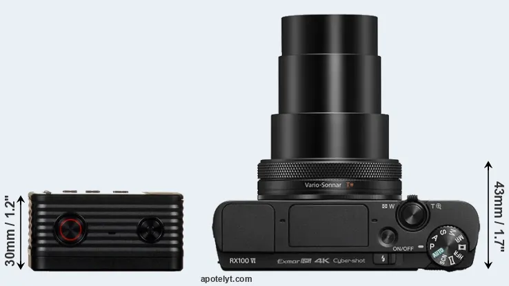 Compare RX0 versus RX100 VI top