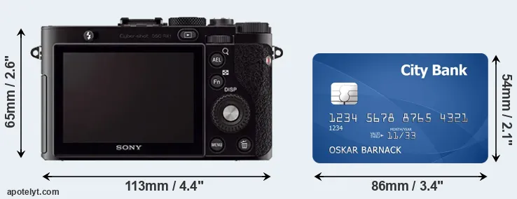 RX1 and credit card rear side