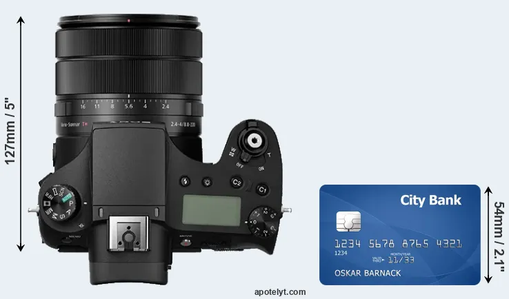 RX10 III versus credit card top view