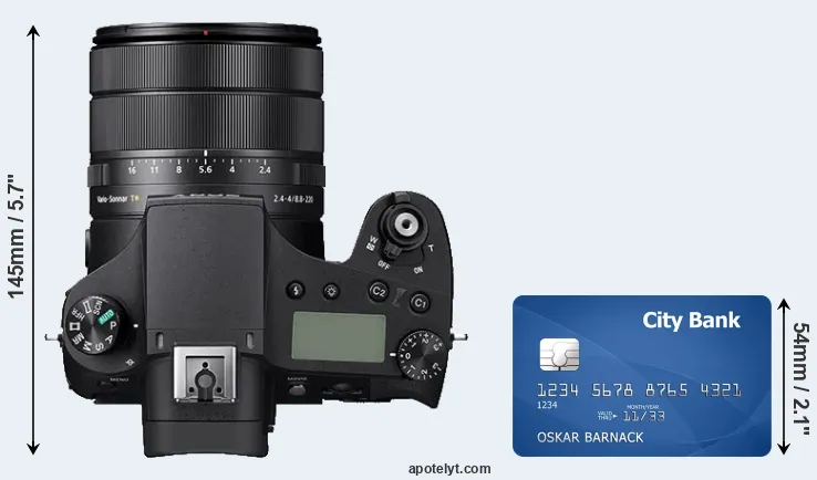 RX10 IV versus credit card top view