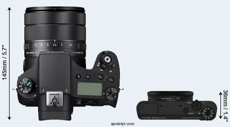 Compare RX10 IV versus RX100 top