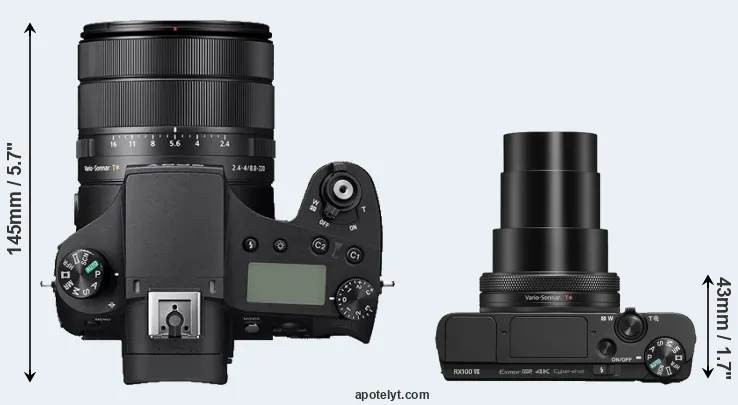 Compare RX10 IV versus RX100 VII top