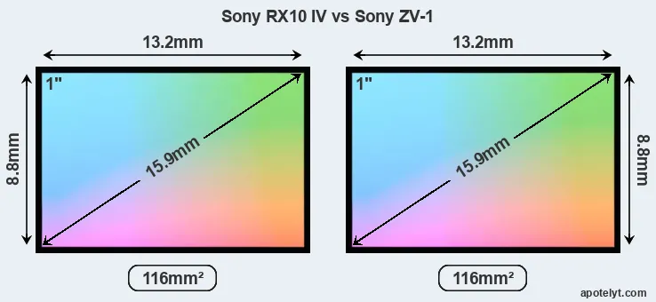 Sony RX10 IV and Sony ZV-1 sensor measures