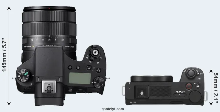Compare RX10 IV versus ZV-E10 II top