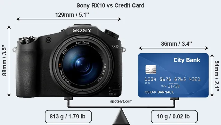Sony RX10 vs credit card front
