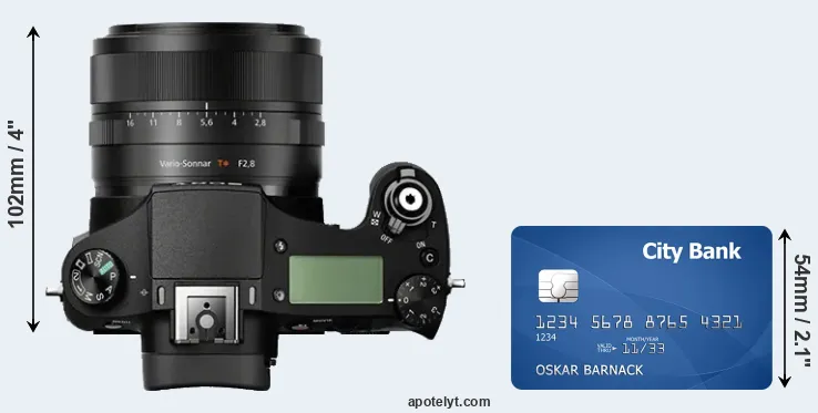 RX10 versus credit card top view