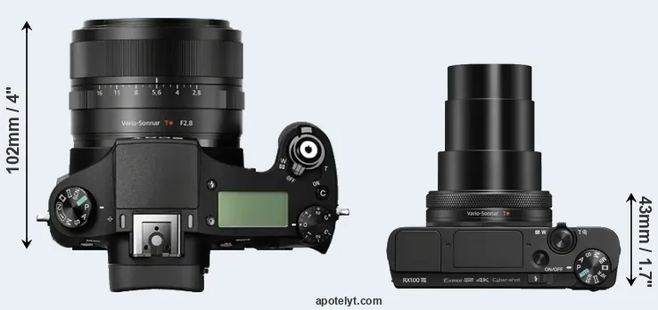 Compare RX10 versus RX100 VII top