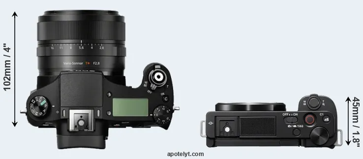 Compare RX10 versus ZV-E10 top