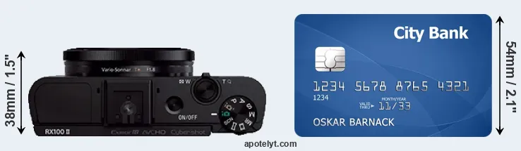 RX100 II versus credit card top view