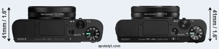 Compare RX100 IV versus RX100 V top