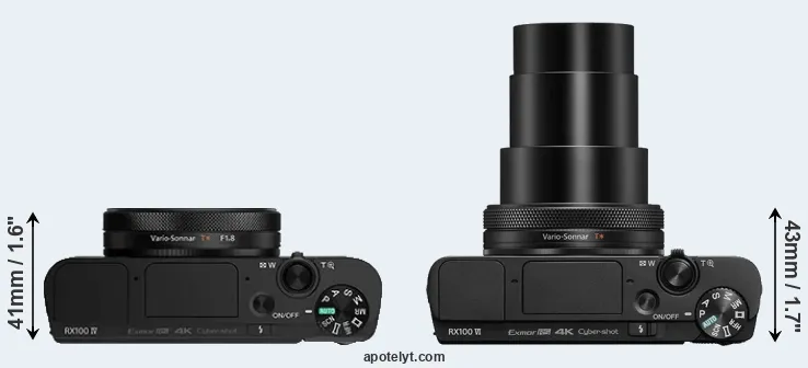 Compare RX100 IV versus RX100 VI top