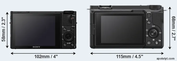 Comparison RX100 IV or ZV-E10 II rear