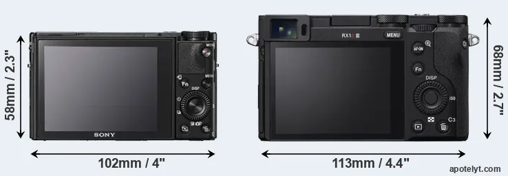Comparison RX100 V or RX1R III rear