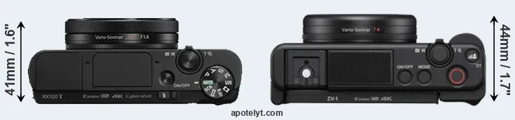 Compare RX100 V versus ZV-1 top
