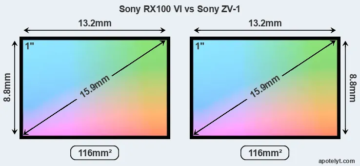 Sony RX100 VI and Sony ZV-1 sensor measures