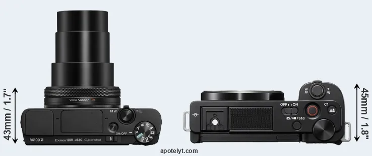 Compare RX100 VI versus ZV-E10 top