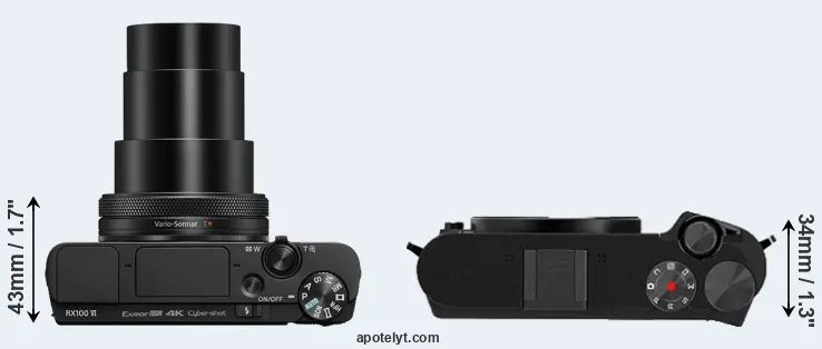 Compare RX100 VI versus M1 top