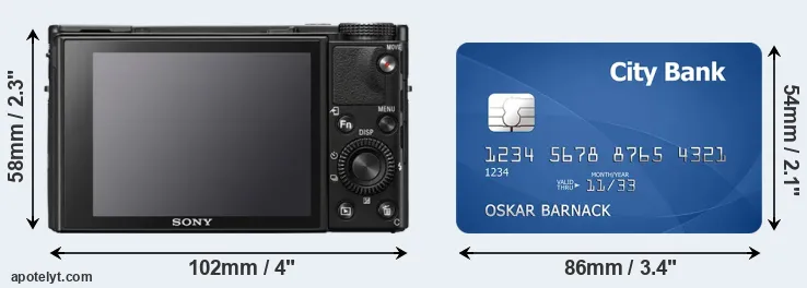 RX100 VII and credit card rear side