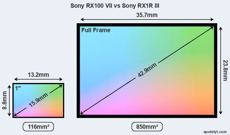 Sony RX100 VII and Sony RX1R III sensor measures