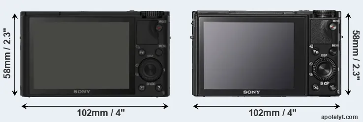 Comparison RX100 or RX100 V rear
