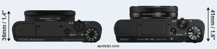 Compare RX100 versus RX100 V top