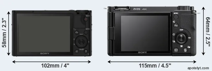 Comparison RX100 or ZV-E10 rear