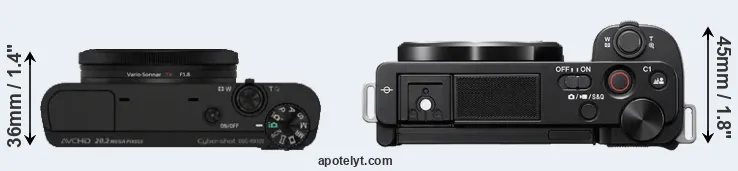 Compare RX100 versus ZV-E10 top